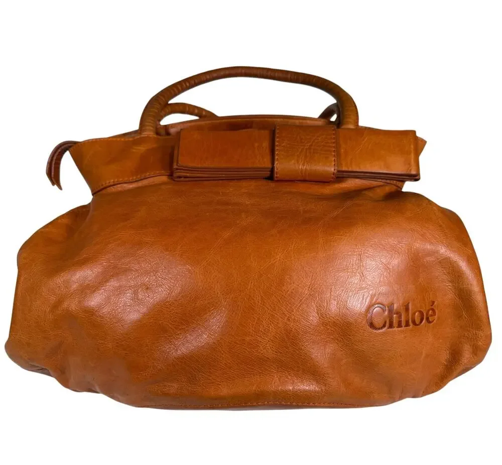 RARE Vintage Chloé Louis Bow Italian Satchel Bag Tote (c. 2005-6)